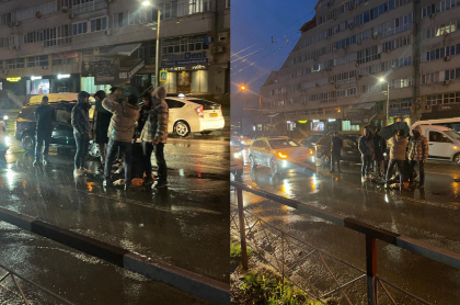 Accident grav in capitala. O femeie a fost lovita de o masina pe o trecere de pietoni. Imagini de la locul accidentului - FOTO/VIDEO
