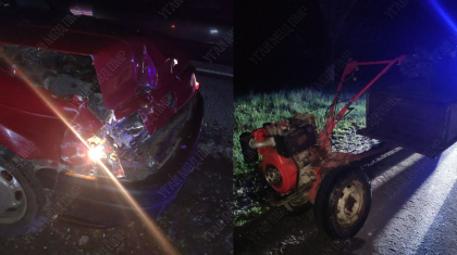 O masina si un motocultor - avariate, dupa ce s-au lovit pe o strada din stanga Nistrului. Unul dintre soferi a avut nevoie de ingrijiri medicale - FOTO O masina si un motocultor - avariate, dupa ce s-au lovit pe o strada din stanga Nistrului. Unul dintre soferi a avut nevoie de ingrijiri medicale - FOTO