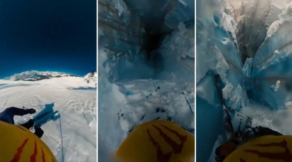 Momentul terifiant in care un schior pica zeci de metri in gol intr-o crevasa, in Alpii Elvetieni. A scapat cu viata ca prin minune - VIDEO
Momentul terifiant in care un schior pica zeci de metri in gol intr-o crevasa, in Alpii Elvetieni. A scapat cu viata ca prin minune - VIDEO