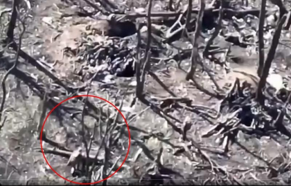 Soldatii ucraineni, filmati cand reusesc sa arunce in aer un buncar improvizat al rusilor cu o mina antitanc - VIDEO