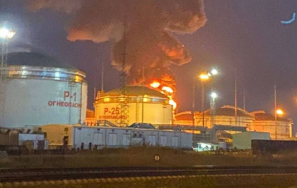 Incendiu puternic in Crimeea. Un depozit de combustibil a luat foc langa podul Kerci - VIDEO 