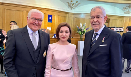Maia Sandu, la Londra: „Inainte de Ceremonia de incoronare a Majestatii Sale Regele Charles al III-lea, cu presedintii Germaniei si Austriei” - FOTO