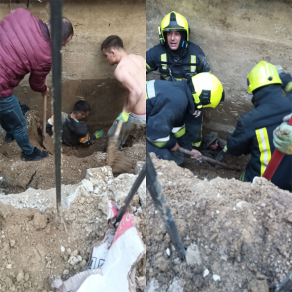 Un mal de pamant s-a prabusit peste doi muncitori. Barbatii au ajuns la spital - FOTO Un mal de pamant s-a prabusit peste doi muncitori. Barbatii au ajuns la spital - FOTO