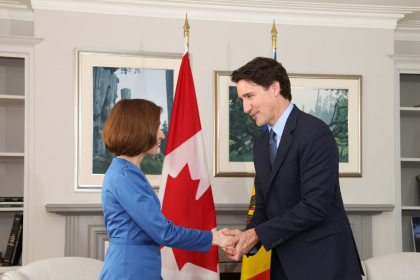 Maia Sandu s-a intalnit cu prim-ministrul Canadei, Justin Trudeau, la Ottawa: „Am discutat despre cum Canada ne poate ajuta sa devenim mai puternici si mai rezistenti” - FOTO 