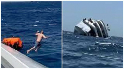 Momentul terifiant in care turistii sar in mare de pe o nava care se scufunda in „Triunghiul Bermudelor” din Egipt - VIDEO Momentul terifiant in care turistii sar in mare de pe o nava care se scufunda in „Triunghiul Bermudelor” din Egipt - VIDEO