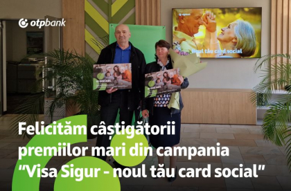 OTP Bank a desemnat castigatorii premiilor mari ai campaniei Visa Sigur - noul tau card social OTP Bank a desemnat castigatorii premiilor mari ai campaniei Visa Sigur - noul tau card social