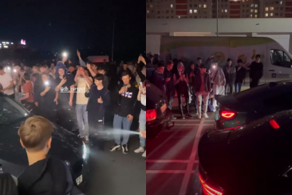 Politia nu a fost invitata, dar a venit. Intalnire auto cu multiple incalcari in parcarea unui magazin din Chisinau - VIDEO