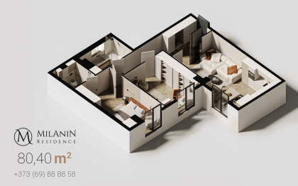 MilaniN: Durabilitate si Stil: Apartament de 80m2 din cele mai bune materiale!