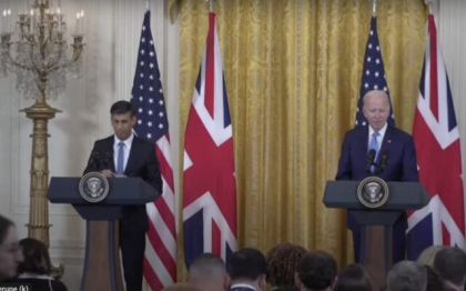 Presedintele SUA Joe Biden si premierul britanic Rishi Sunak au subliniat sprijinul lor de neclintit pentru Ucraina, condamnand in comun agresiunea brutala a Moscovei Presedintele SUA Joe Biden si premierul britanic Rishi Sunak au subliniat sprijinul lor de neclintit pentru Ucraina, condamnand in comun agresiunea brutala a Moscovei