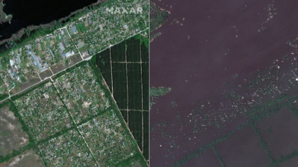 Inundatii in Ucraina: Apa a depasit 5,5 metri in unele zone. 20 de localitati sunt afectate