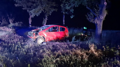 Accident la Edinet. Un tanar a ajuns cu masina intr-un sant de pe marginea drumului, apoi si-a lasat automobilul si a plecat - FOTO 