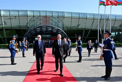 Doua state, o singura natiune: Presedintele turc Erdogan elogiaza, la Baku, relatia cu Azerbaidjanul Doua state, o singura natiune: Presedintele turc Erdogan elogiaza, la Baku, relatia cu Azerbaidjanul
