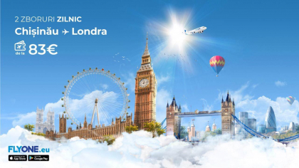 FLYONE anunta 2 zboruri zilnice spre Londra! FLYONE anunta 2 zboruri zilnice spre Londra!