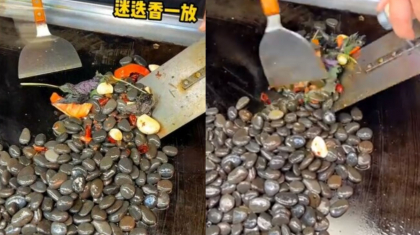 Pietrele prajite, noua nebunie culinara din China. Ce gust are mancarea „suge si arunca” - VIDEO Pietrele prajite, noua nebunie culinara din China. Ce gust are mancarea „suge si arunca” - VIDEO
