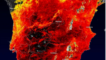 O imagine din satelit arata 60 de grade la sol in Spania. Valul de canicula "Cerberus" face deja victime, iar dupa el vine "Charon" - FOTO

