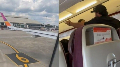Un avion s-a intors din drum dupa ce un pasager a facut o criza de nervi. Individul isi uitase o geanta in aeroport - VIDEO
