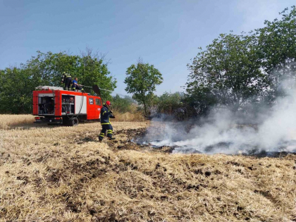 Incendiile de vegetatie produc pagube uriase si in Moldova. Zeci de hectare de culturi agricole sunt distruse de flacari - FOTO