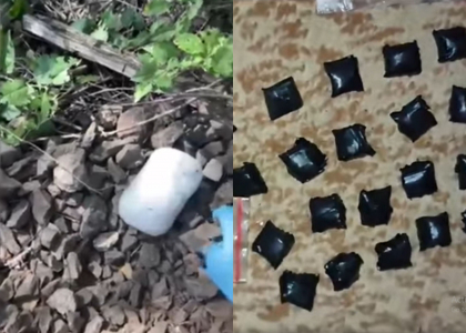 Un tanar de 23 ani a fost prins de politie in timp ce ascundea droguri intr-un parc