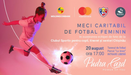 Moldindconbank te invita la un spectacol de fotbal feminin, organizat in scop caritabil