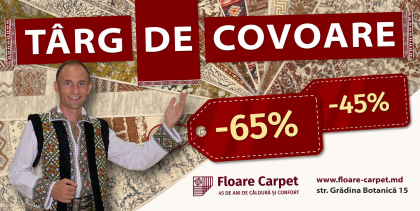  Aniversam 45 de Ani Floare Carpet cu REDUCERI de la -45% pana la -65% la toate covoarele si traversele!
