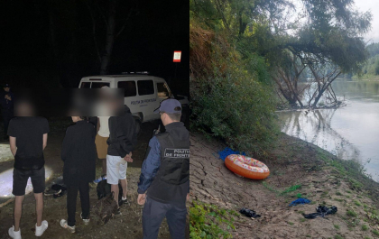 Patru straini care intentionau sa treaca Prutul inot, pentru a ajunge in Romania, retinuti - FOTO