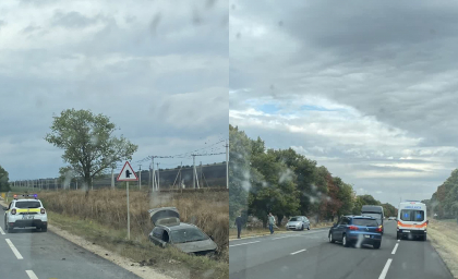 Doua masini s-au ciocnit violent, la Orhei - FOTO