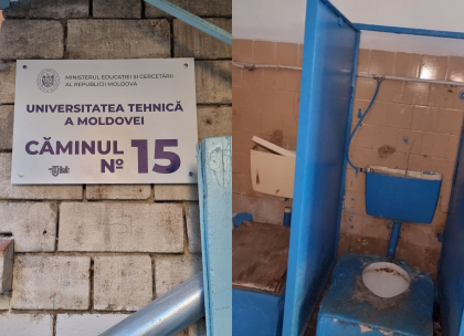 „Evul mediu, dezastru. Se achita 1000 de lei pe luna”. Cum arata toaletele unui camin al Universitatii Tehnice din capitala - VIDEO