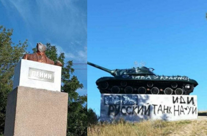 Tancul sovietic de la Cornesti, indreptat cu teava spre Romania, trimis dupa nava ruseasca „Moskva”. A fost distrus si capul monumentului lui Lenin de la Bratuseni, Edinet: „A fost zdrobit cu o lovitura de baros” - FOTO Tancul sovietic de la Cornesti, indreptat cu teava spre Romania, trimis dupa nava ruseasca „Moskva”. A fost distrus si capul monumentului lui Lenin de la Bratuseni, Edinet: „A fost zdrobit cu o lovitura de baros” - FOTO