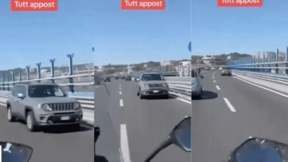 Scene ireale in Italia. Un roman conduce un Jeep in marsarier, pe contrasens, pe soseaua de centura a orasului Napoli - VIDEO Scene ireale in Italia. Un roman conduce un Jeep in marsarier, pe contrasens, pe soseaua de centura a orasului Napoli - VIDEO