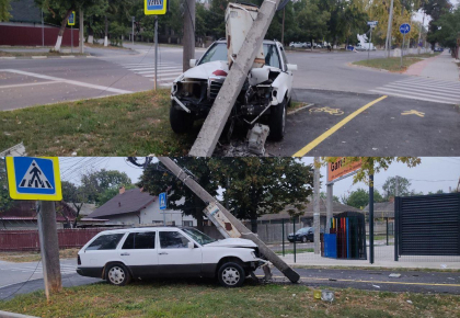 A urcat baut la volan si s-a izbit de un pilon de pe marginea drumului. Isprava unui sofer din Ungheni - FOTO