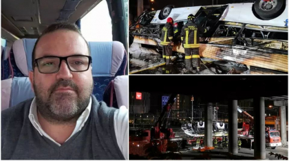 Cine era soferul autobuzului care a cazut de pe podul dintre Venetia si Mestre. I s-ar fi facut rau la volan Cine era soferul autobuzului care a cazut de pe podul dintre Venetia si Mestre. I s-ar fi facut rau la volan