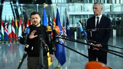 Dupa vizita la Bucuresti, Zelenski a sosit la Bruxelles. Este prima vizita la sediul NATO de la inceputul invaziei Rusiei
