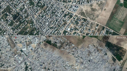 Inainte si dupa bombardamente. Imagini din satelit din Fasia Gaza cu cartiere intregi reduse la gramezi de moloz