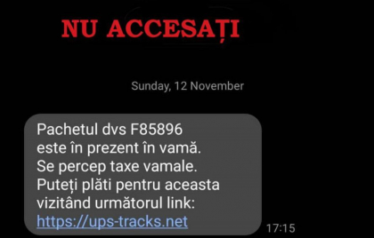 Atentie, fals! Un mesaj cu tentativa de escrocherie a ajuns la mai multe persoane Atentie, fals! Un mesaj cu tentativa de escrocherie a ajuns la mai multe persoane