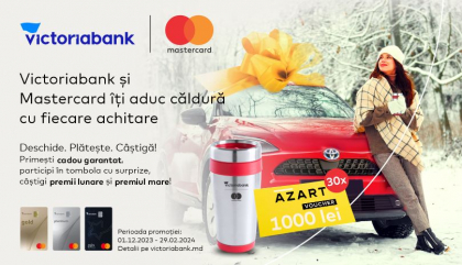 Victoriabank si Mastercard iti aduc caldura cu fiecare tranzactie in noua promotie de iarna Victoriabank si Mastercard iti aduc caldura cu fiecare tranzactie in noua promotie de iarna