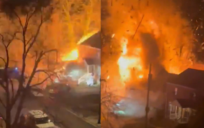 Explozie langa Washington. O casa a sarit in aer in timp ce politistii intrau cu mandat de perchezitie - FOTO/ VIDEO