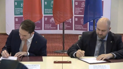 A fost semnat Memorandumul de intelegere intre Guvernul Moldovei si Guvernul Romaniei privind dezvoltarea proiectelor strategice de infrastructura in domeniul energiei - VIDEO A fost semnat Memorandumul de intelegere intre Guvernul Moldovei si Guvernul Romaniei privind dezvoltarea proiectelor strategice de infrastructura in domeniul energiei - VIDEO