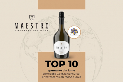 Maestro Cuvee Blanc – triumful din TOP10 Mondial la Effervescents du Monde 2023