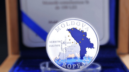 Banca Nationala a Moldovei pune in circulatie o noua moneda comemorativa „Moldova Europeana” - FOTO