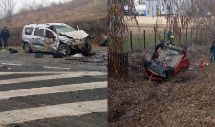 O masina s-a rasturnat, iar alta a fost grav avariata, in urma unui accident, la Hincesti. Imagini surprinse de martori - FOTO O masina s-a rasturnat, iar alta a fost grav avariata, in urma unui accident, la Hincesti. Imagini surprinse de martori - FOTO