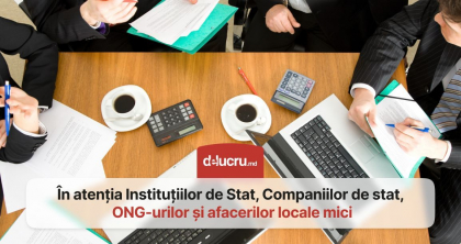 Oportunitate pentru institutiile si companiile de stat din Republica Moldova
Oportunitate pentru institutiile si companiile de stat din Republica Moldova