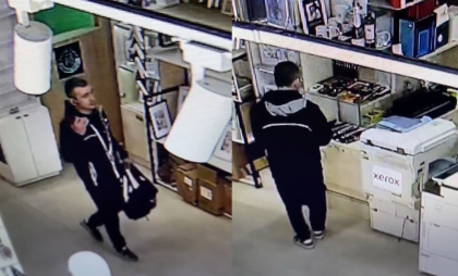 Furt in plina zi intr-un magazin din capitala. Momentul in care un tanar scoate din dulap mai multe lucruri si le pune la el in geanta - surprins de camerele de supraveghere - VIDEO