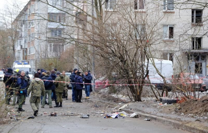 Momentul in care o drona loveste un bloc in orasul lui Putin. Care ar fi fost, de fapt, tinta ucrainenilor in Sankt Petersburg - VIDEO