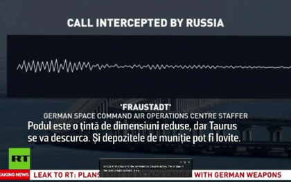 Reactia Germaniei dupa ce presa rusa a publicat inregistrarea unei discutii secrete a unor ofiteri nemti despre Ucraina
Reactia Germaniei dupa ce presa rusa a publicat inregistrarea unei discutii secrete a unor ofiteri nemti despre Ucraina