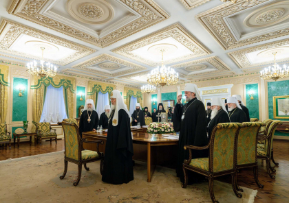 Mitropolitul Vladimir participa la Sinodul Bisericii Ortodoxe Ruse prezidat de Patriarhul Kirill, la Moscova - FOTO
Mitropolitul Vladimir participa la Sinodul Bisericii Ortodoxe Ruse prezidat de Patriarhul Kirill, la Moscova - FOTO