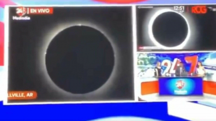 Ce a apărut, în direct, la un post de televiziune în timpul eclipsei de Soare din 8 aprilie - VIDEO
