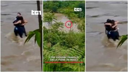 Imagini dramatice în Italia: 3 tineri, filmați în timp ce se țin în brațe, înainte de a fi luați de ape. Mașina lor are numere românești - VIDEO Imagini dramatice în Italia: 3 tineri, filmați în timp ce se țin în brațe, înainte de a fi luați de ape. Mașina lor are numere românești - VIDEO