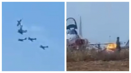 Momentul în care două avioane de mici dimensiuni se ciocnesc în aer, în Portugalia: Unul dintre piloți a murit - VIDEO
