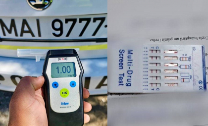 Doi șoferi, unul în stare de ebrietate alcoolică cu grad avansat și altul în stare de ebrietate narcotică - trași pe dreapta de polițiști