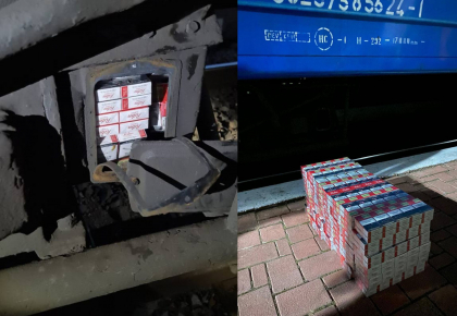 Contrabandă în trenul Chişinău-Bucureşti: Unde erau ascunse 420 de pachete de țigări - GALERIE FOTO